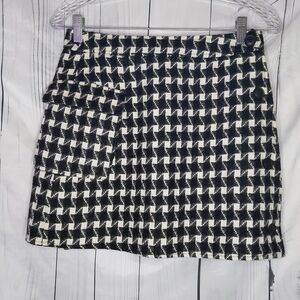 Native Youth Jaquard Check Wool Mini Skirt With Utility Pocket NWT